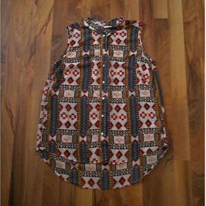 H&M Button Front Sleeveless Shirt Size US 8 (Medium)